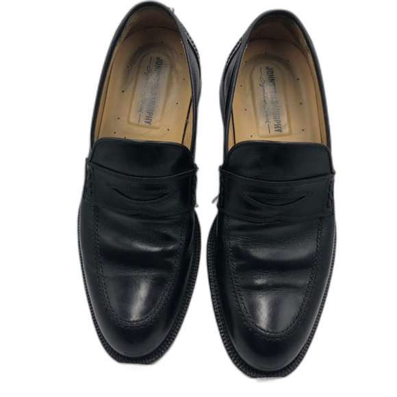 Johnston & Murphy Men\'s Black Leather Business Dress Slip On Shoes Size 8.5M E7 main image 9